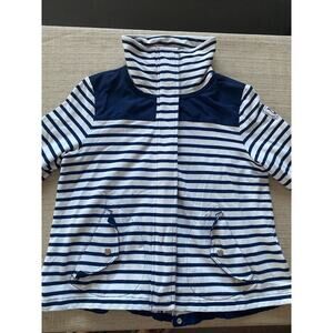LAUREN ACTIVE RALPH LAUREN Jacket Womens White Blue Striped Nautical LRL XL